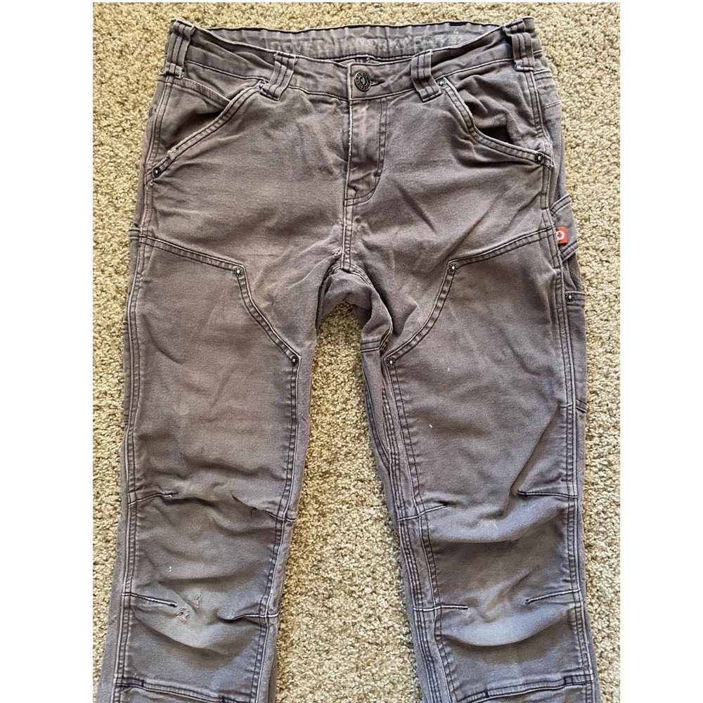 Dovetail Workwear Britt Utility Pants Grey Canvas Double Knee Women 4x32